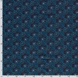Pusteblumen-Muster auf Marineblau – Musteransicht