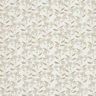Musselin Stoff – Zarte Gräser und Blüten in Sand auf Wollweiss – Ansicht 2