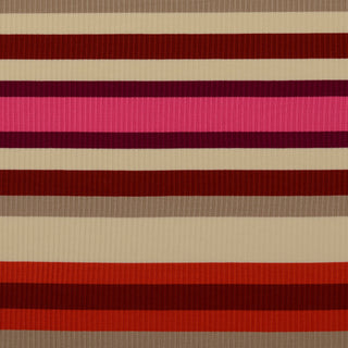 Strickstoff Blockstreifen in Pink, Rot und Creme