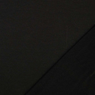 Sweat Stoff – Schwarz kuschelig angeraut