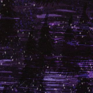 French Terry Schneegestöber Violett auf Schwarz
