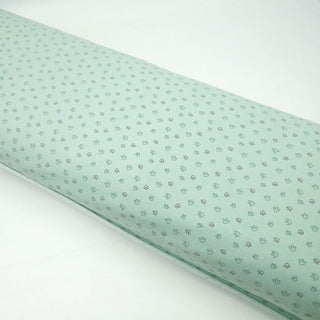 Baumwolljersey Stoff - Mintgrün mit Mini‑Blätter