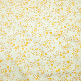 Baumwollstoff - Slub mit kleinen gelben Blümchen