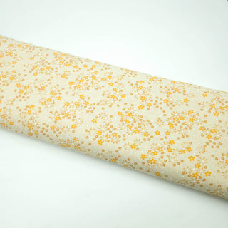 Baumwollstoff - Slub mit kleinen gelben Blümchen