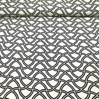 Viskosestoff Twill - Mit schwarz & weißer Geometrie