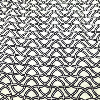 Viskosestoff Twill - Mit schwarz & weißer Geometrie
