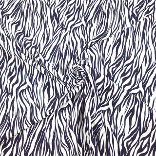 Viskosestoff -  Zebra Dunkelblau/Weiß