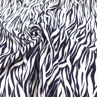 Viskosestoff -  Zebra Dunkelblau/Weiß
