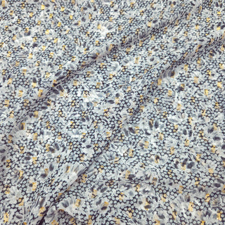 Chiffonstoff - Edles Muster in Schwarz & Gold