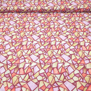 Baumwollstoff - Mosaik Rosa & Orange