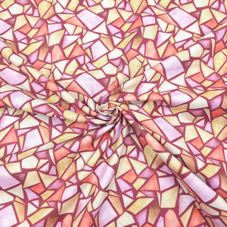Baumwollstoff - Mosaik Rosa & Orange