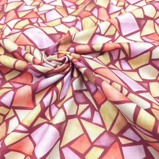 Baumwollstoff - Mosaik Rosa & Orange