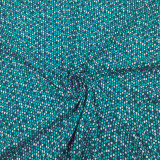Viskose Stoff - Mosaikpunkte in Petrol