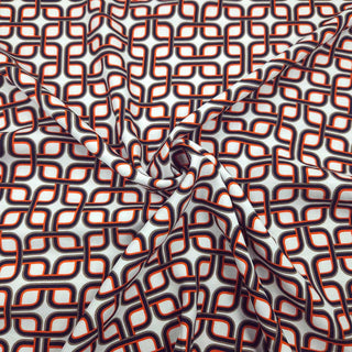 Viskose Stoff – Chain Orange/Creme