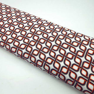 Viskose Stoff – Chain Orange/Creme