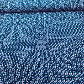 Viskose Stoff – Hexagon Petrolblau