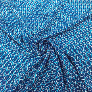 Viskose Stoff – Hexagon Petrolblau