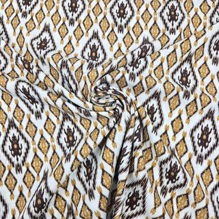 Viskose Stoff – Boho Diamant Creme/Curry