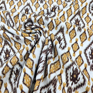 Viskose Stoff – Boho Diamant Creme/Curry