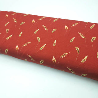 Baumwolljersey Stoff – Weizen auf Indian Red