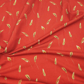 Baumwolljersey Stoff – Weizen auf Indian Red