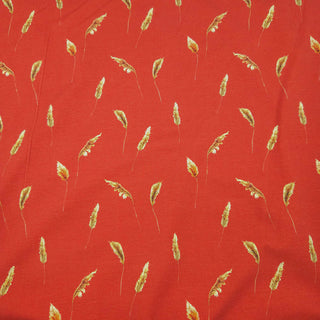 Baumwolljersey Stoff – Weizen auf Indian Red