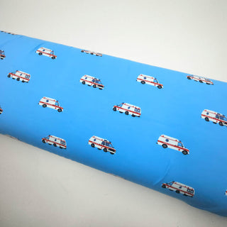 Baumwolljersey Stoff – Ambulanz Hellblau
