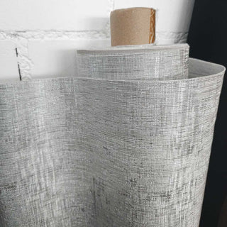 Französisches Kunstleder – Silber mit Leinenstruktur