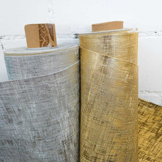 Französisches Kunstleder – Silber mit Leinenstruktur