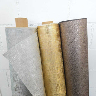 Französisches Kunstleder – Silber mit Leinenstruktur