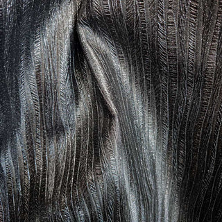 Französisches Kunstleder – Schwarz mit Glitzer & Längsstreifen