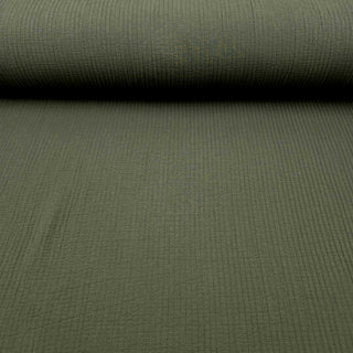 Längs gesteppter Musselin – in Oliv | Weich & stabil zugleich