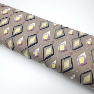 Viskosejersey Stoff – Geo-Mosaik in Beige & Lila