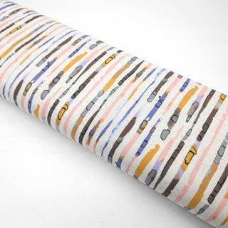 Viskosejersey Stoff – Paisley Blüten in Pink & Blau