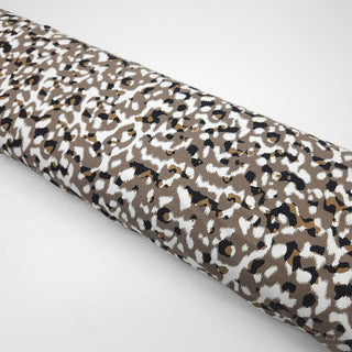 Viskosejersey Stoff – Animal Print Taupe