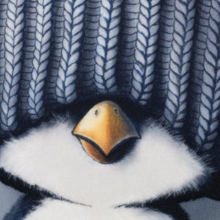 Samt Kissenpanel Pinguin Detail