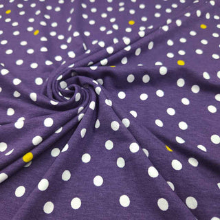 Viskosejersey Stoff – Tupfen auf Altviolett