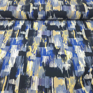 Elastischer Blusenstoff – Modernes Pinselstrich-Design