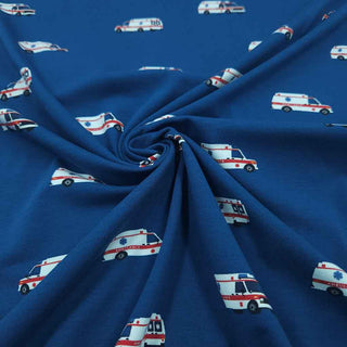 Baumwolljersey Stoff – Ambulanz Dunkelblau