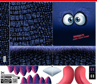 Samt Kissenpanel – Monsta Pillow in Nachtblau Kroko von Thorsten Berger – Ansicht 2