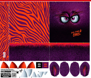 Samt Kissenpanel – Monsta Pillow in Lila & Orange Zebra von Thorsten Berger – Ansicht 2