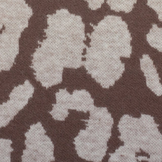 Jacquard Jersey Leopardenmuster Hellgrau auf Taupe