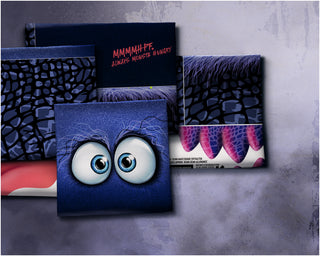 Samt Kissenpanel – Monsta Pillow in Nachtblau Kroko von Thorsten Berger