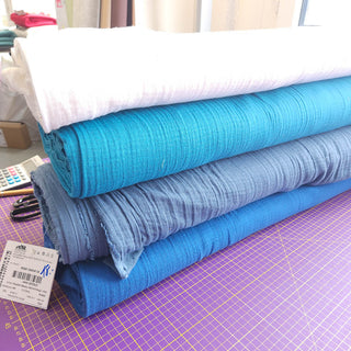 Musselin Stoff blau Meterware Double Gauze