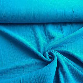 Musselin Stoff - Petrolblau