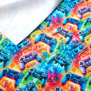 Kuschelsweat Stoff – Gaming Controller Bunt