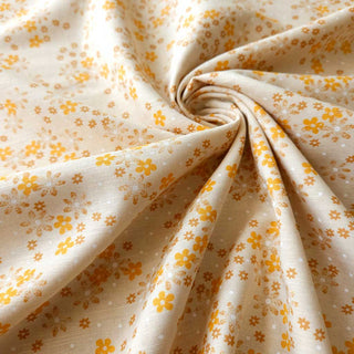 Baumwoll Voile Stoff – Streublümchen Creme