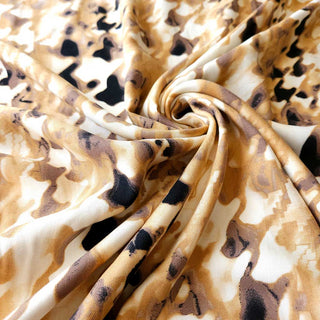 Viskose Twill Stoff – Aquarellmuster Beige