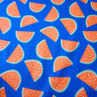 Baumwoll Canvas Stoff – Wassermelonen Blau