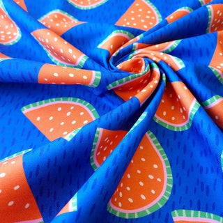 Baumwoll Canvas Stoff – Wassermelonen Blau